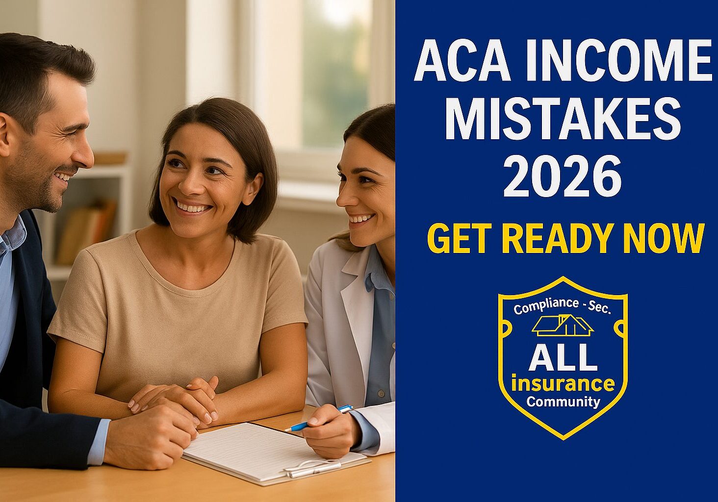 Insurance broker explaining ACA income mistakes to clients preparing for AEP 2026 in Florida.