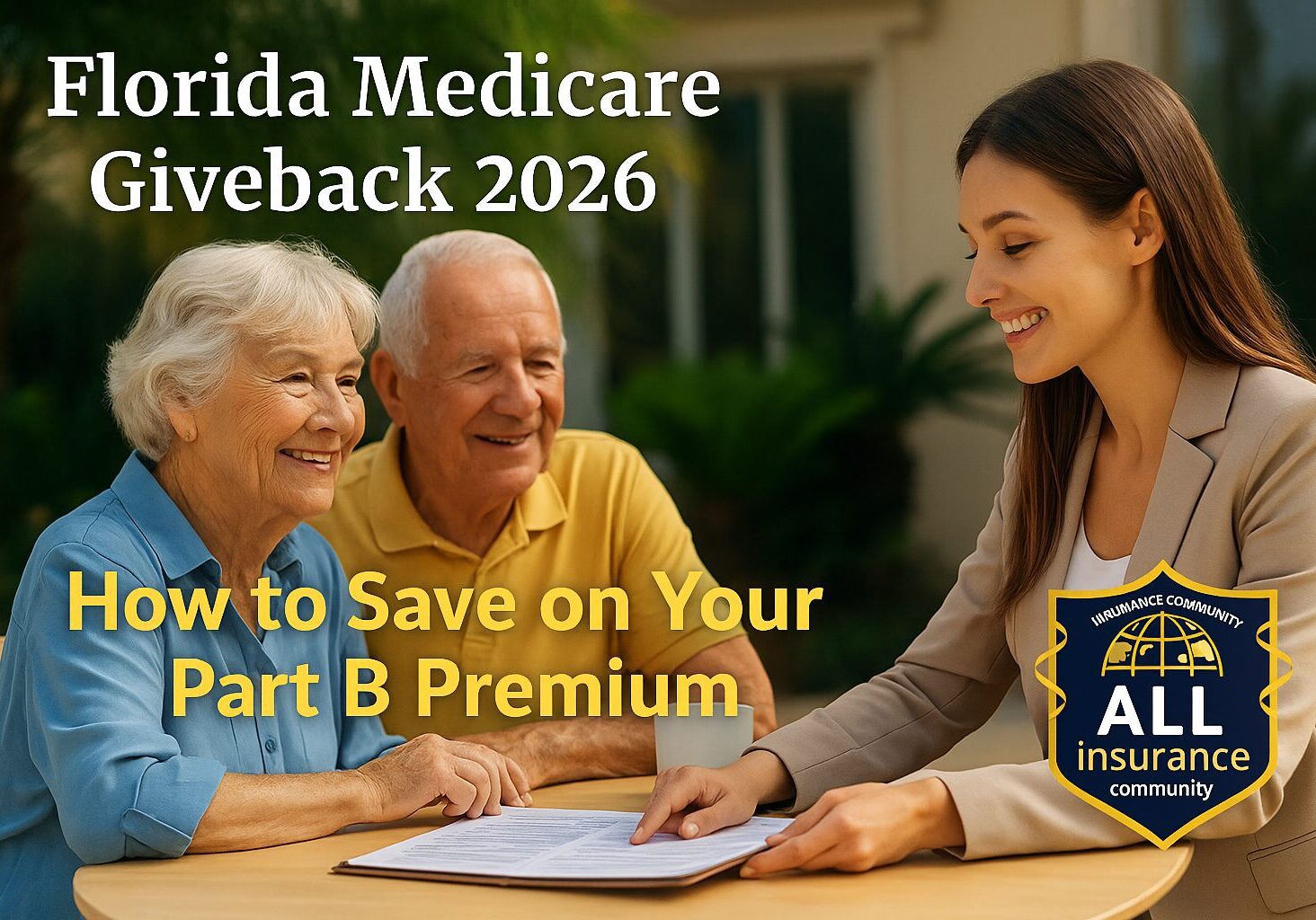 Florida seniors learning how to reduce their Medicare Part B premium through Giveback plans in 2026.