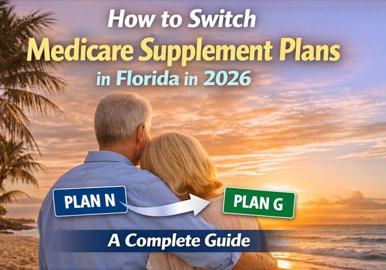 How to switch Medicare Supplement plans in Florida in 2026, showing a senior couple transitioning from Plan N to Plan G.