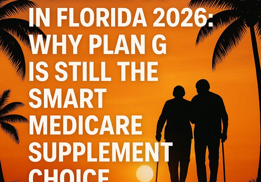 Turning 65 in Florida 2026 seniors walking under palm trees representing why Plan G is a smart Medicare Supplement choice.